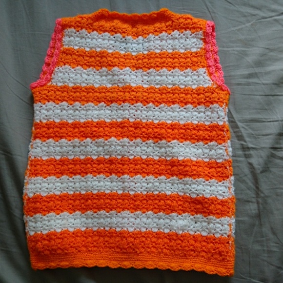 Vintage Crochet Striped Vest - Picture 2 of 4